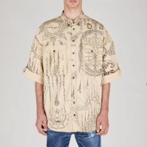 DSQUARED2 GRAPHIC-PRINT COTTON SHIRT